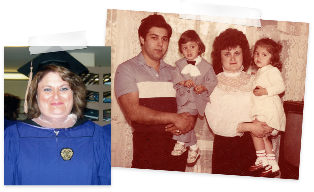 Angela Grabovsky graduate and family